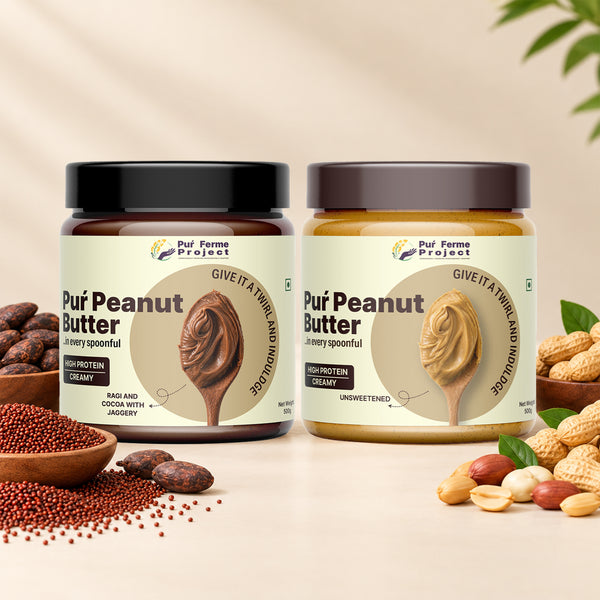 Creamy Peanut Butter Combo – Classic + Ragi Cocoa - (2 x 500 g)