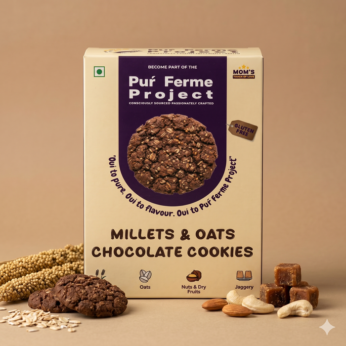 Chocolate Cookies made with Millet & Oats – (12 Cookies, 240g)