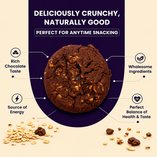 Chocolate Cookies made with Millet & Oats – (12 Cookies, 240g)