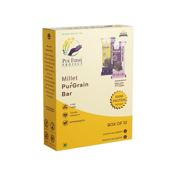 Millet PuŕGrain Bar Combo – 10g Protein (10 Bars, 2 Variants)