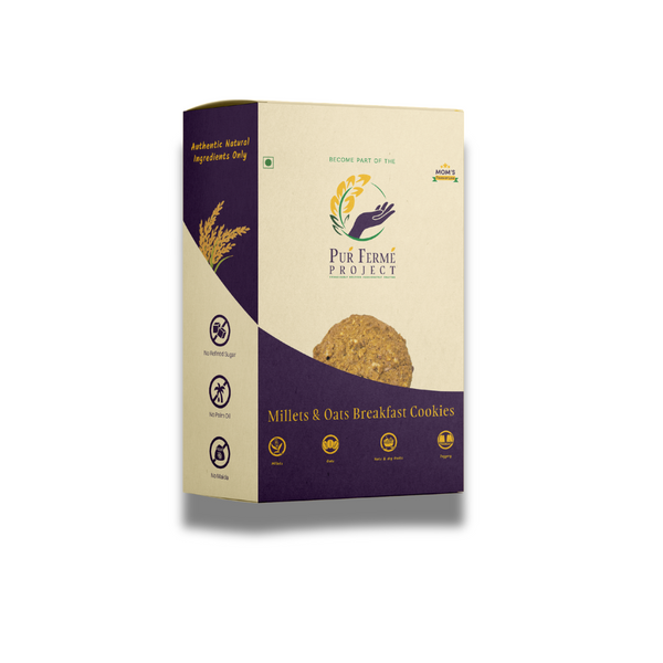 Millet & Oats Breakfast Cookies – 12 Cookies, 240g| Puŕ Fermé Project