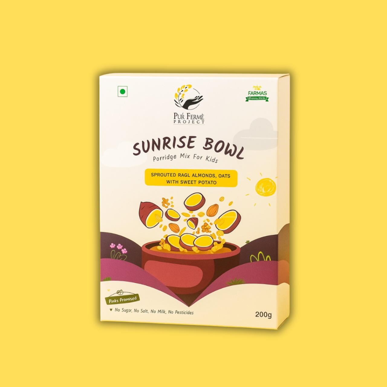 Sunrise Bowl - Sprouted Ragi, Almonds, Oats and Sweet Potato Porridge Mix for Kids
