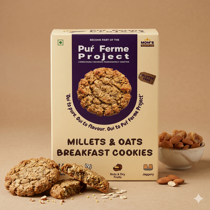 Breakfast Cookies made with millets and oats (12 Cookies, 240g)