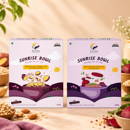 Sunrise Bowl Ragi Porridge Combo – Sweet Potato + Beetroot - (2 x 200 g)