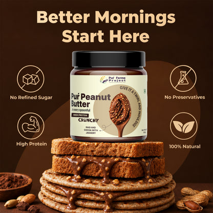 Puŕ Peanut Butter – Ragi & Cocoa with Jaggery | Crunchy (500g)