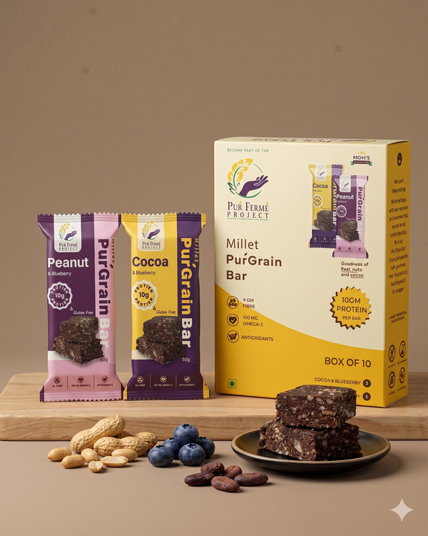 Millet PuŕGrain Bar Combo – 10g Protein (10 Bars, 2 Variants)