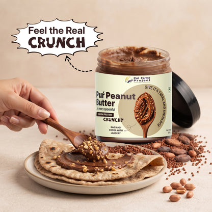 Puŕ Peanut Butter – Ragi & Cocoa with Jaggery | Crunchy (500g)