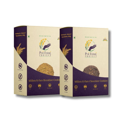 PurFerme Millets & Oats Cookies – Gluten Free Breakfast & Chocolate (Buy 1 Get 1 Free)