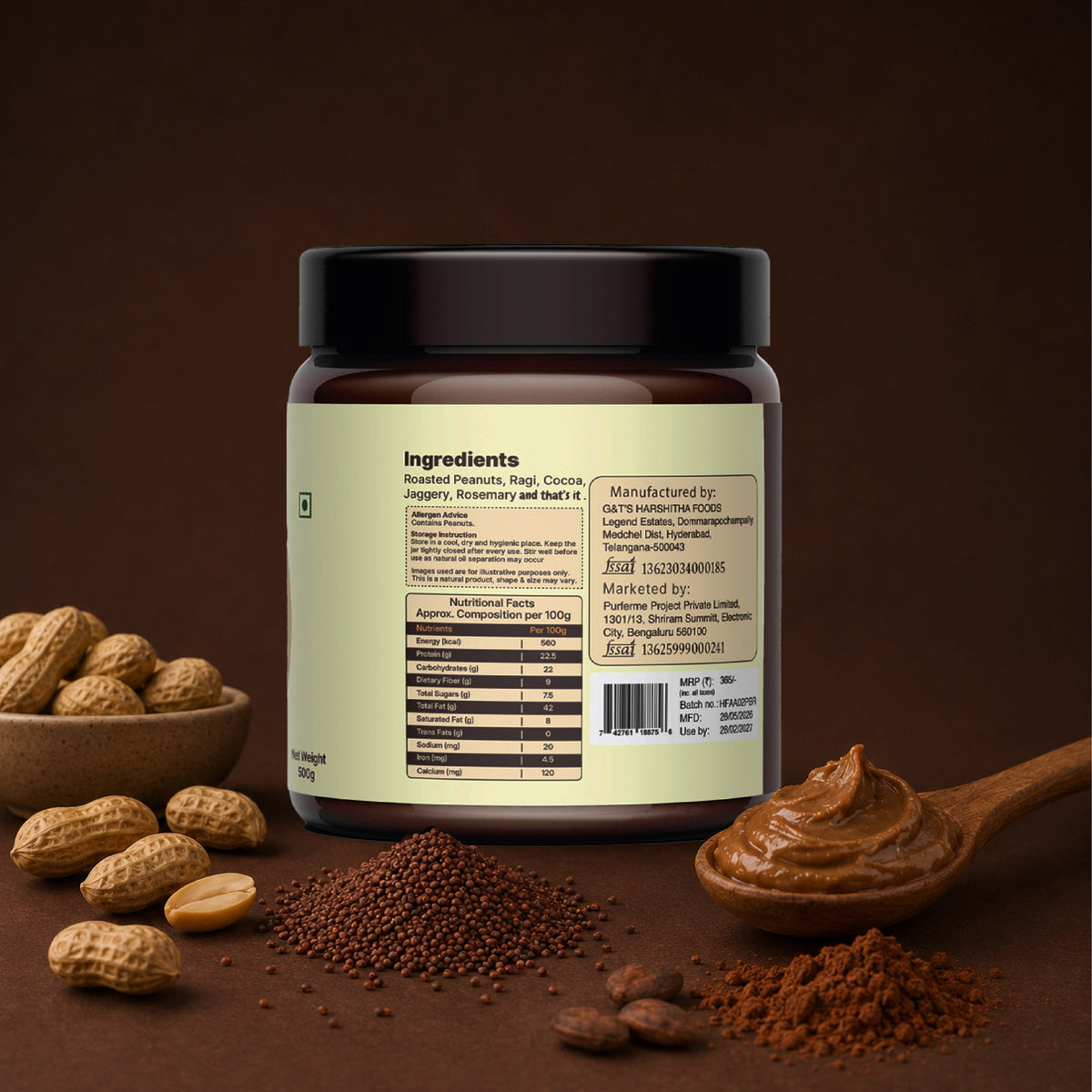 Creamy Peanut Butter Combo – Classic + Ragi Cocoa - (2 x 500 g)