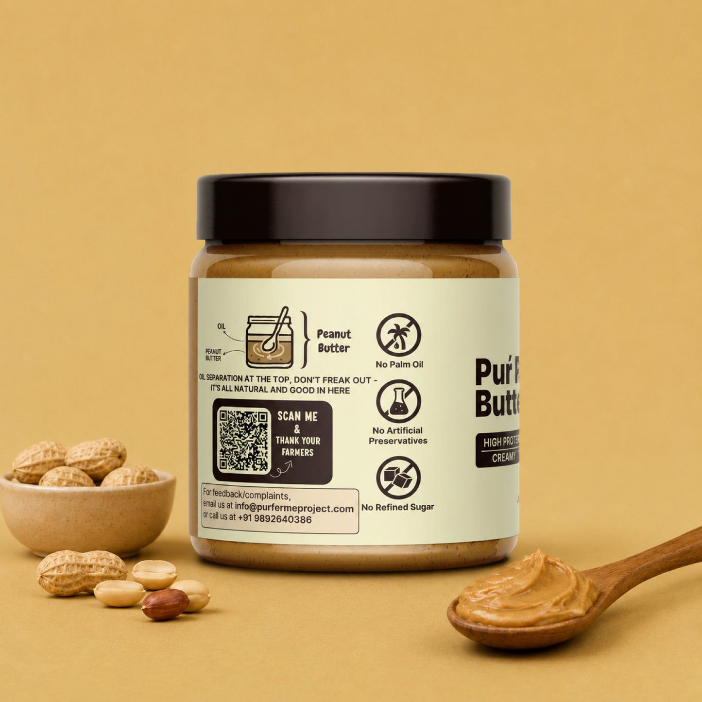 Peanut Butter - Unsweetened & Creamy (500g)