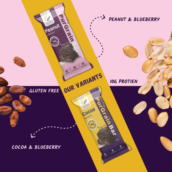 Millet PuŕGrain Bar 10g Protein – Peanut & Blueberry | Puŕ Fermé Project