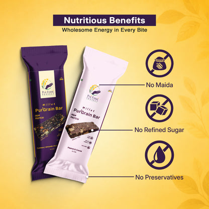 Millet PuŕGrain Bar Combo – 10g Protein (12 Bars, 2 Variants)
