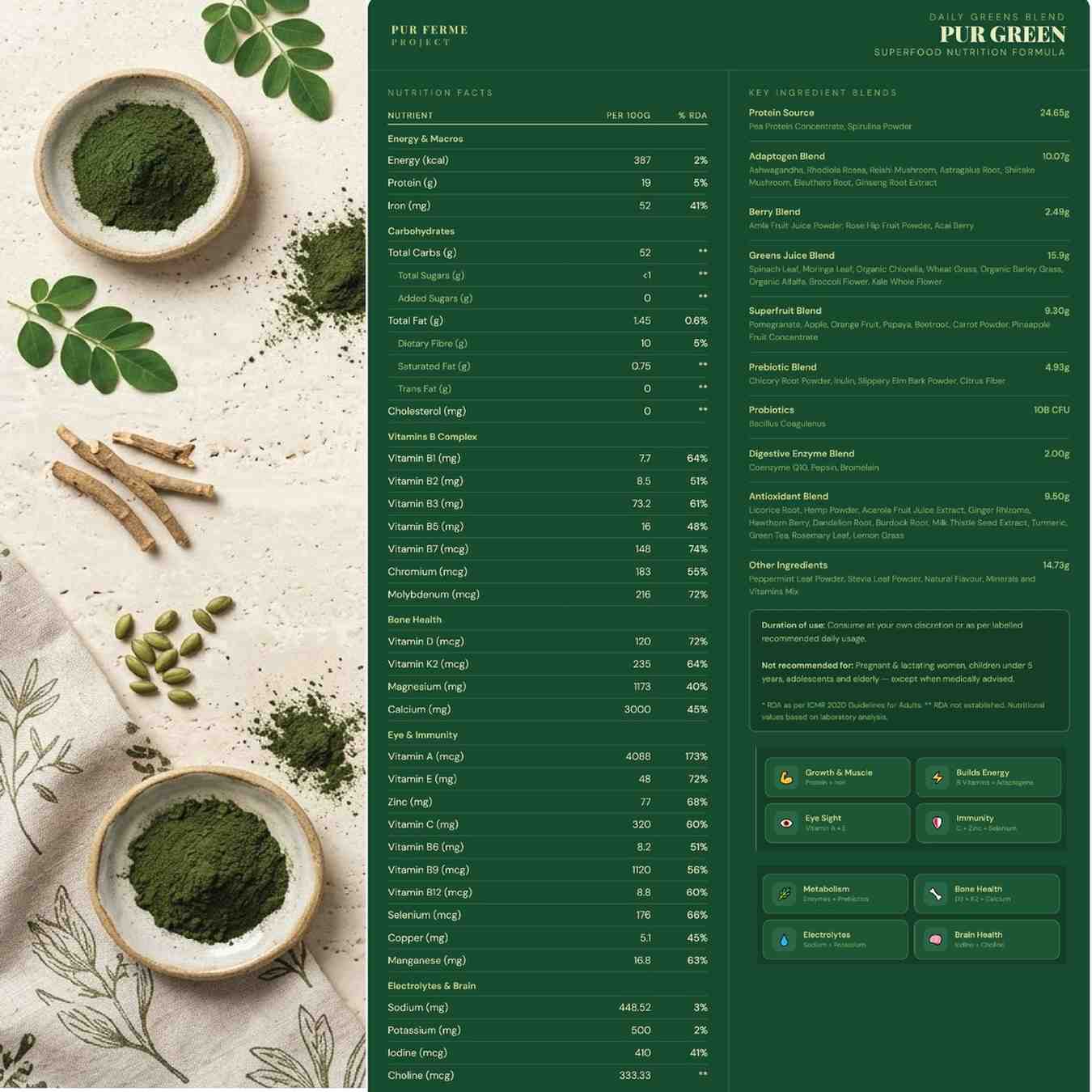 Pur' GreenX- For Adults, mixed berries flavour