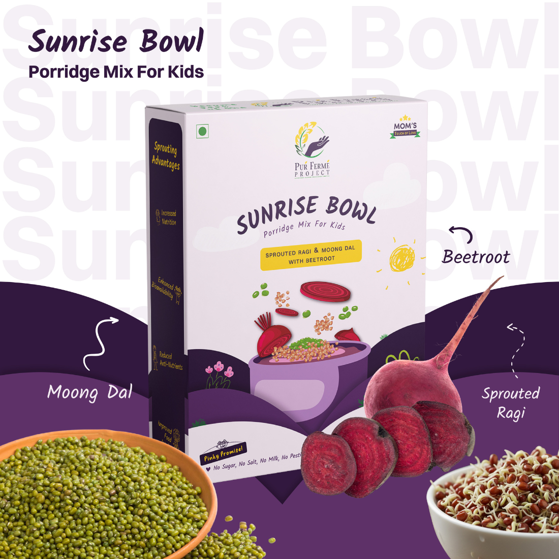 Sunrise Bowl – Sprouted Ragi with Almonds, Oats & Sweet Potato