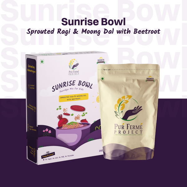 Sunrise Bowl – Sprouted Ragi & Moong Dal with Beetroot Porridge Mix for Kids
