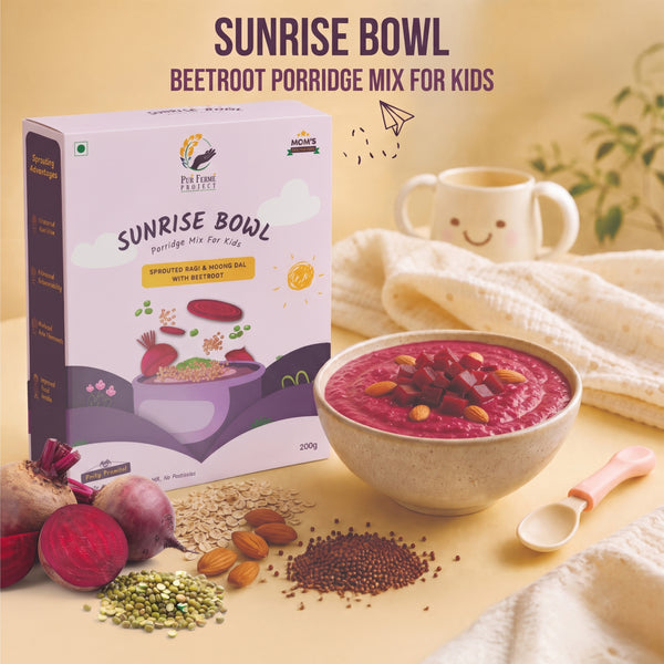 Sunrise Bowl – Sprouted Ragi & Moong Dal with Beetroot Porridge Mix for Kids