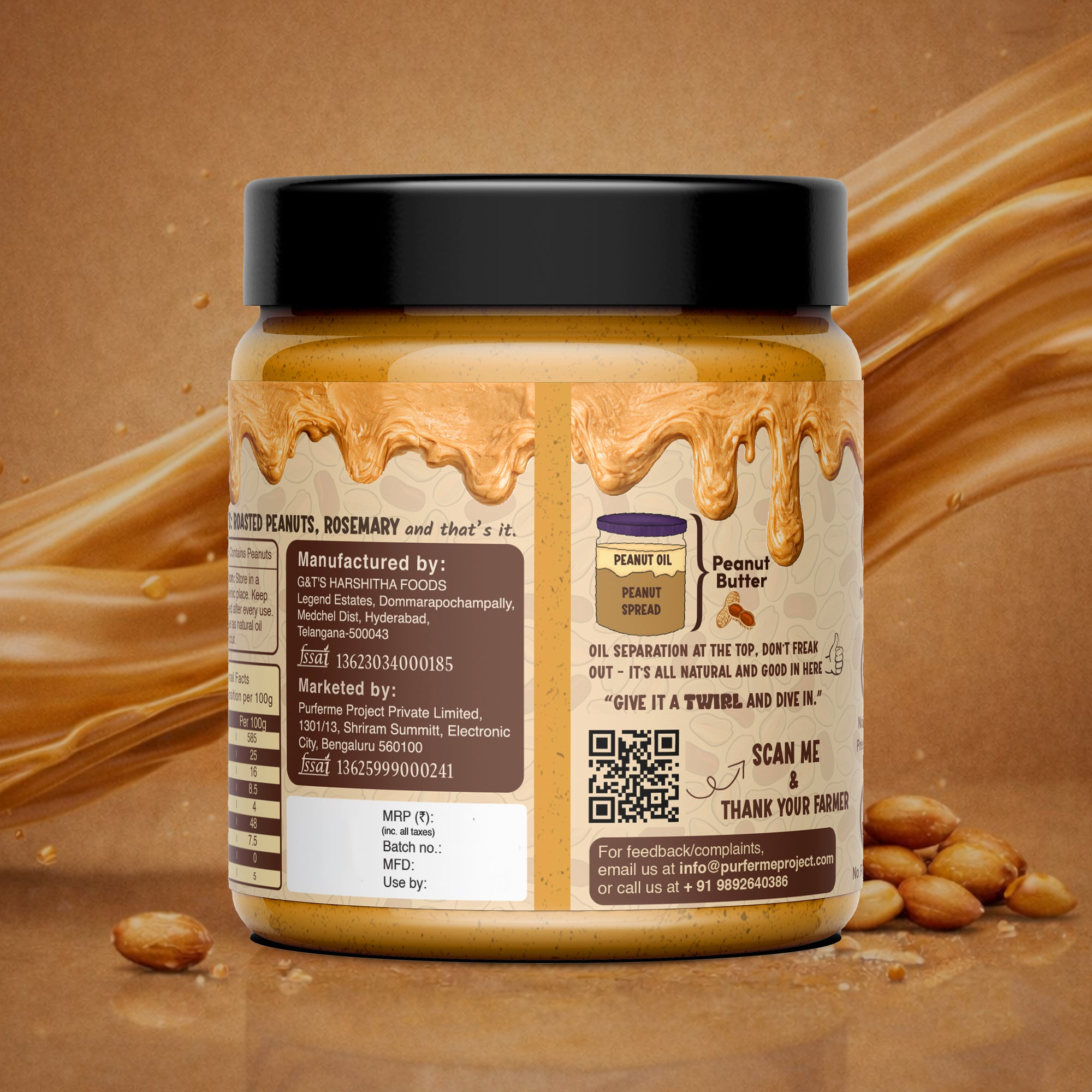 Peanut Butter - Unsweetened & Creamy (500g)