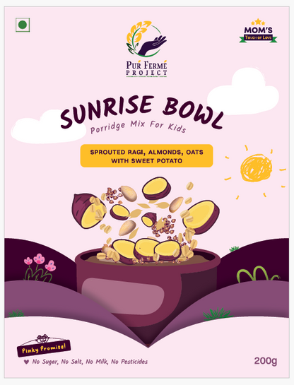 PurFerme Sunrise Bowl Sprouted Ragi Porridge – Beetroot & Sweet Potato (1+1 Free)