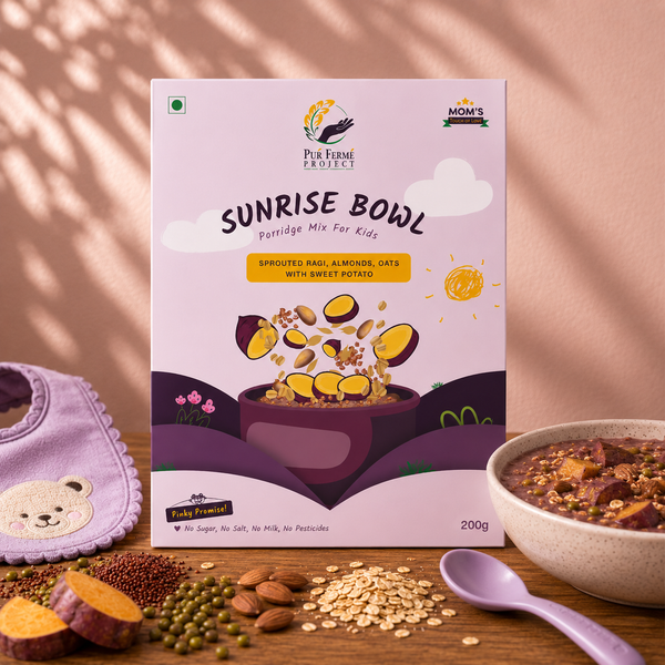 Sunrise Bowl - Sprouted Ragi, Almonds, Oats and Sweet Potato Porridge Mix for Kids